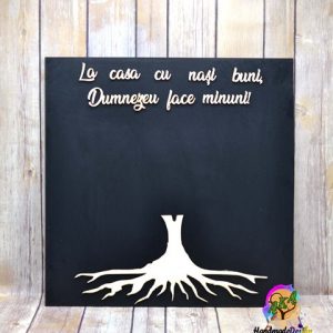Tablou negru cu Trunchi și Mesaj
