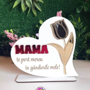Plachetă Inimă cu Lalea aurie